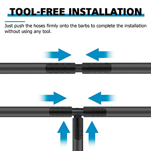 115 PCS Vacuum Connector Assortment Heat Resistance 240℃（460℉）12 Sizes Automotive Vacuum Tubing Connector Vacuum Tee Connector Assortment Kit (Black,Nylon)