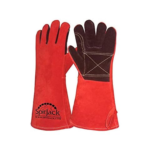 SPITJACK Heat Resistant Fire Protection Fireplace Gloves for Grill, Welding, BBQ Cooking, Wood Stove, Oven, and Kitchen Cover