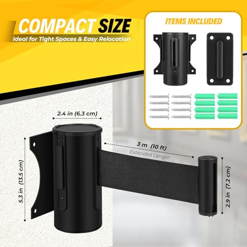 Barrière murale rétractable pour gestion de file d'attente en magasin