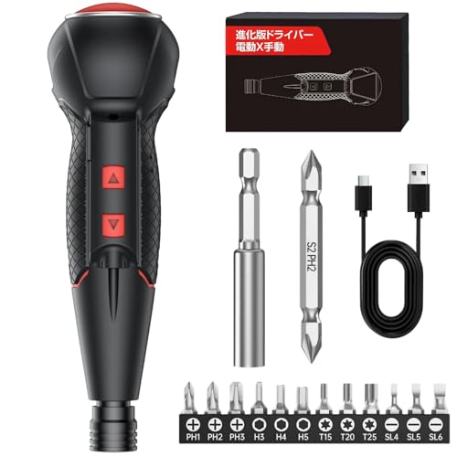 ���^ �d���h���C�o�[ �y�� 3.6V �ő�14N.m�g���N�yType-C�}���[�d & 14�{�r�b�g�z�����ꏊ���Ƃ点��LED���C�g�t�� �r�b�g14��Z�b�g�ŉƋ�g�ݗ��Ă���C���܂� �蓮���p�Ő�����Ƃ��\ ���{��������t�� 2025�N