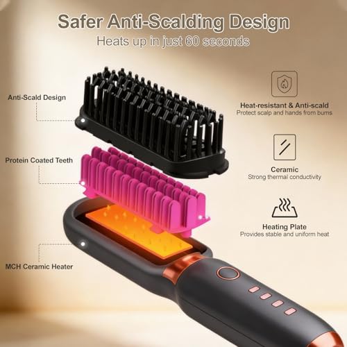 Peine alisador portátil inalámbrico Go Brush Pro rojo miniatura 3