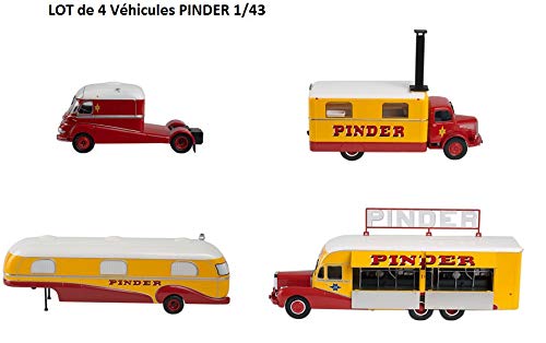 OPO 10 - 4 Fahrzeuge des Zirkus Pinder Jean Richard: Assomption Tractor + Trailer + Kitchen + Caravan des Direktors - Collection 1/43 (DK01 + 02 + 03 + 04)