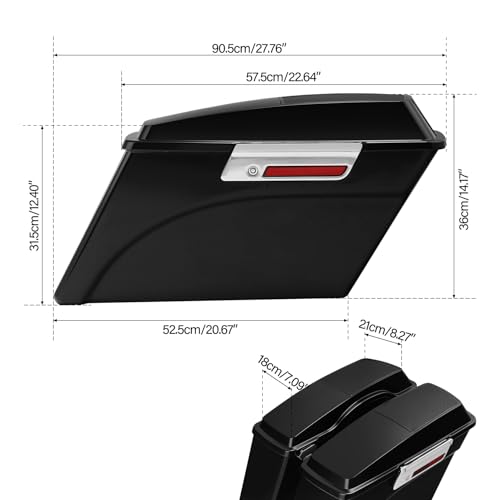 Maletas duras con tapas para altavoces compatibles con Harley Touring 1994-2013 | Maletas duras para baúl, compatibles con Road Glide, Road King, Ultra, Street Glide y Electra Glide, con juego de cerraduras y llaves miniatura 6