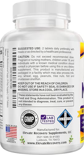 Elevate Recovery Supplements 1SMMC120 Calcium Magnesium Zinc Supplement