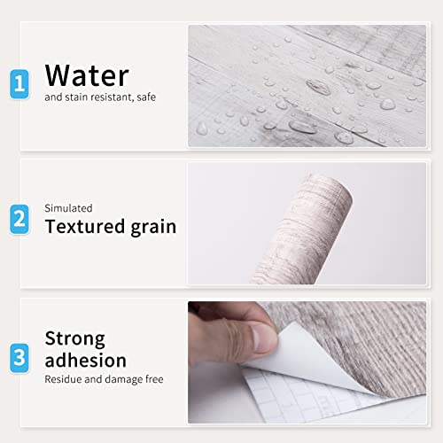 Art3D 120"X15.8" Peel And Stick Wallpaper - Decorative Self Adhesive Vinyl Film Wood Grain Wallpaper For Furniture Cabinet Countertop Shelf Paper, Brownish Shiplap Wallpaper #TOP3