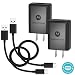 [2 Pack] Motorola TurboPower 15+ QC3.0 Chargers w/ 6.6ft USB-C cables- Moto X4,Z2 Force/Play,Z3 Play,G6,G6 Plus (Retail Box)