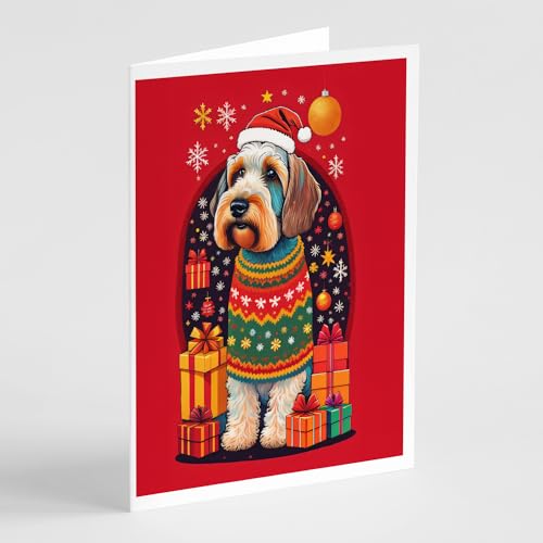 Caroline's Treasures DAC3158GCA7P Sealyham Terrier Holiday Christmas Greeting Cards Pack of 8 Blank Cards with Envelopes Whimsical A7 Size 5x7 Blank Note Cards