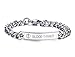 BLOOD THINNER-8mm High Polished Surgical Steel Chain Medical Alert ID Bracelets for Men&Women,8