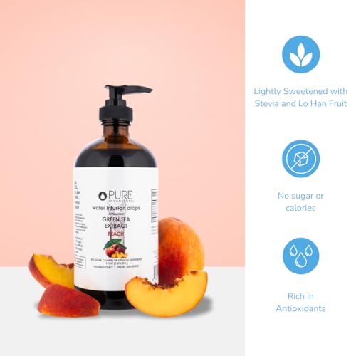 Image of Pure Inventions Water Enhancer Drops - Refreshing and Delicious - Antioxidants, Electrolytes - No Sugar, Calories, or Artificial Sweeteners - Green Tea Peach (500 Servings)