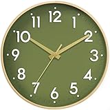 Mosewa Wall Clock 8 Inch, Battery Operated Silent Non-Ticking Modern Analog Clock Decorative for Kitchen, Bedroom, Office(Gold)
