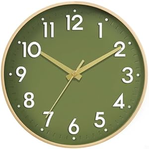 Mosewa Wall Clock 8 Inch, Battery Operated Silent Non-Ticking Modern Analog Clock Decorative for Kitchen, Bedroom, Office(Gold)