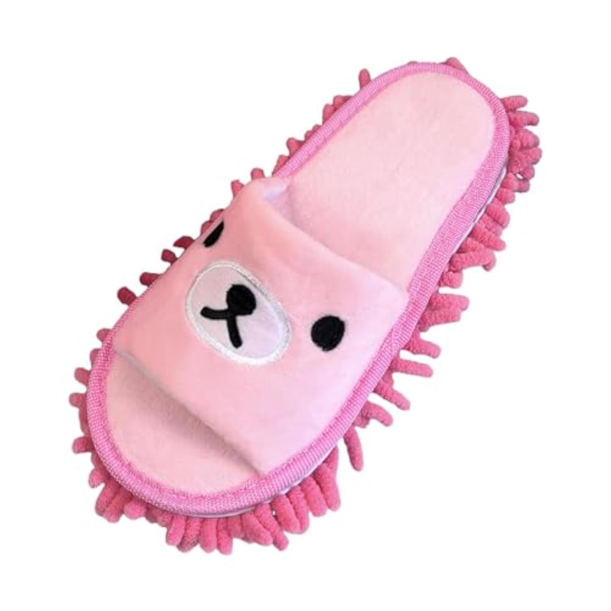Cartoon House Mop Slippers for Cleaning - Pink Bear