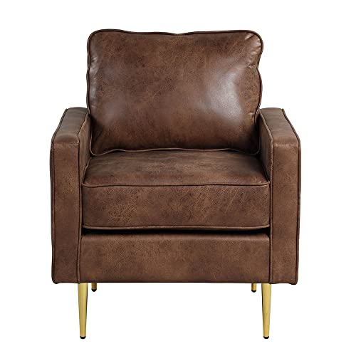 Lifestyle Solutions Phillip Faux Leather Armchair, Standard, Brown #TOP18