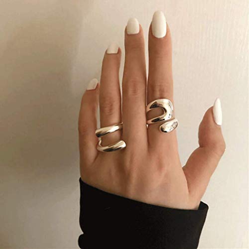 Adjustable Sterling Silver Rings 925 Double Lines Shape Personality Ring Fine Jewelry for Women Party Accessories4