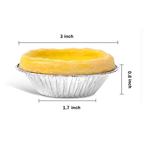 50Pcs Disposable Kitchen Baking Round Egg Tart Can Cake Cup Mould Maker Cake Cup Foil Tart Pot (Silver)，Mini Aluminum Foil Pie Pans Disposable Pie Pans Small Tin Pans Tart Pie（Zaiqi） #TOP3