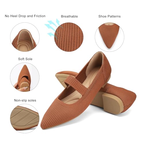 Image of Flats for Women Pointed Toe Knit Foldable Ballet Flat Shoes