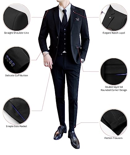 L'MONTE 3-Piece Slim Fit Suit Blazer Set (Gray) LIGHT GREY - Image 8
