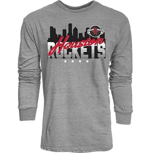 Houston Rockets NBA Officially Licensed Tri-Blend Long Sleeve T-Shirt Flyline, X-Large
