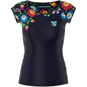 SMMASH Folk functioneel shirt voor dames, kort, ademend en licht, sportshirt voor crossfit, gym, antibacterieel materiaal, sportshirt voor dames, gemaakt in de EU