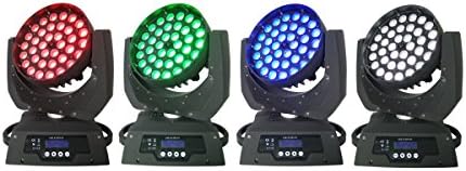 Eshine LED Wash Zoom Moving Head Light 36x12w RGBW 4in1 DMX Stage Light for Wedding Christmas Birthday DJ Disco KTV Bar Event Party Show (4PC 36x12w)