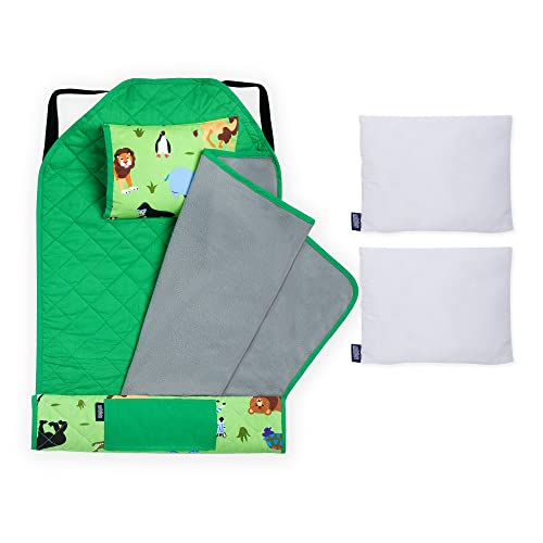 Wildkin Modern Nap Mat Comes with Back-up Removable Pillow (Wild Animals)