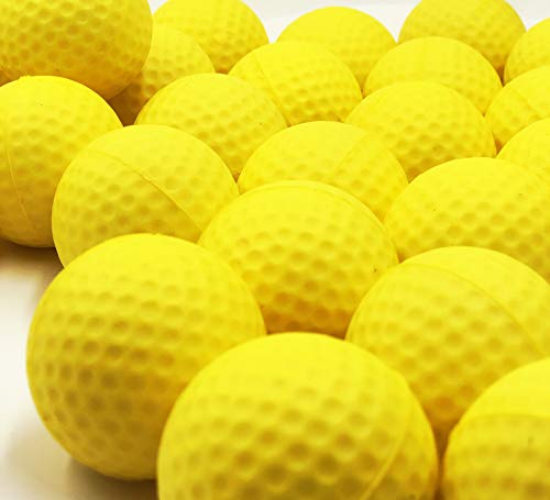 105Pcs Yellow Golf Pu Foam Ball Restricted Flight Balls Practice/Training Aid With Metal Wire Range Bucket #TOP2