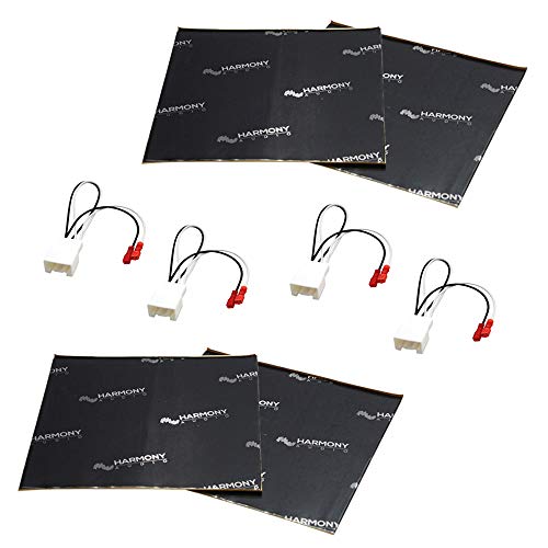 Harmony Audio (2) HA-725602 Factory Speaker Replacement Harness Bundle with Sound Dampening Speakers Kit Compatible with Ford Edge 2015-2018