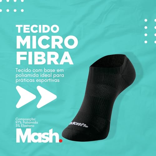 MASH Kit 2 Pares de Meia Invisível Esportiva para Corrida Active Cano Curto Soquete Masculina, 1 Bra