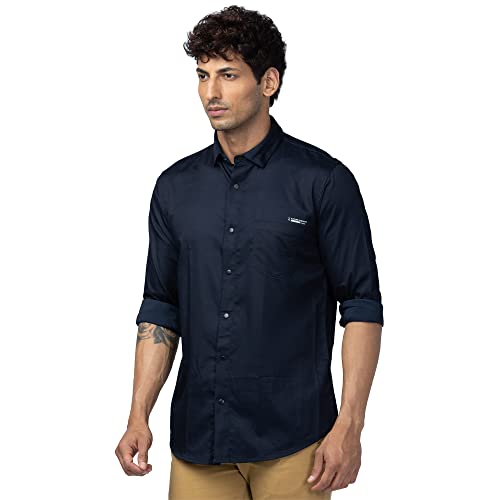 Image of Spykar Men's Regular Fit N /A Full Sleeve Solid Casual Shirts