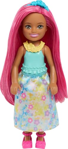 Muñeca Barbie Chelsea 6 pulgadas con cabello rosa miniatura 1