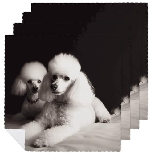 Servilletas de Tela French Poodle 18.7x18.7 in 4 Piezas miniatura 1