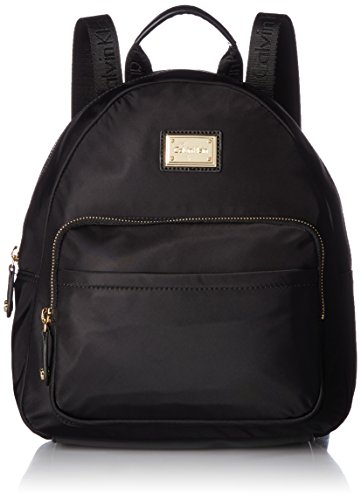 Calvin Klein womens Calvin Klein Nylon Small Key Item Backpack, black/gold, One Size