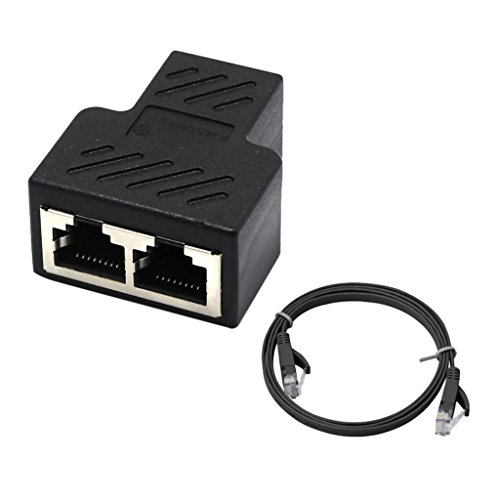 gazechimp RJ45 Cat6 7 Cabo Ethernet Porta LAN Adaptador De Conector De Divisor De 1 A 2 Soquetes