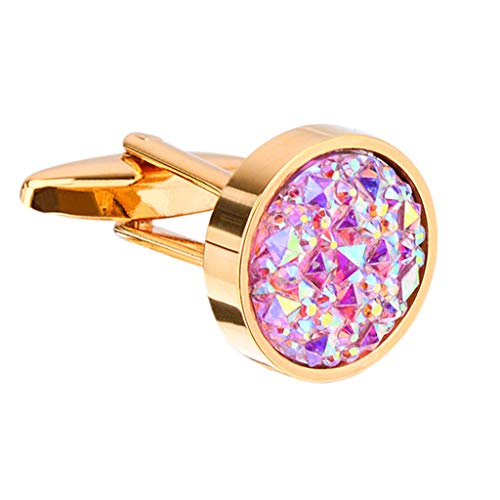 Esquirla Abotoaduras clássicas redondas de cristal para homens abotoaduras de caveira