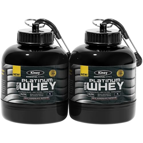 Kinoy Protein Powder and Supplement Keychain - Protein Powder Container with Durable Key-Chain Portable to-Go Container for The Gym, Workouts, Fitness, and Travel (Big 2PC, NO)