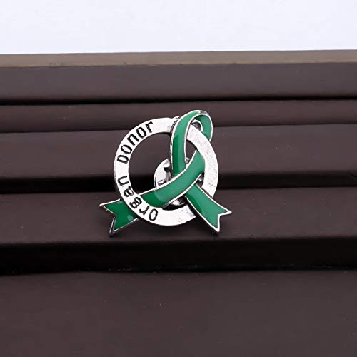 CENWA Organ Donor Jewelry Organ Donor Gift Organ Donation Awareness Gift Organ Donor Green Ribbon Pin3