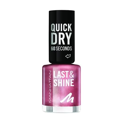 MANHATTAN Last & Shine schnelltrocknender Nail Polish, veganer & tierversuchsfreier Nagellack, langanhaltend, ultraglänzendes Finish, 8ml, Fb. 110 Birthday Queen