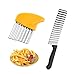 Lot de 2 Couteau de Tranches de Pomme de Terre, Coupe Legume Ondulé,Coupe Frites Ondulé avec Lame en Acier Inoxydable,Couteau Ondulé Trancheuse de Frites Vague,pour Les Fruits, Légumes