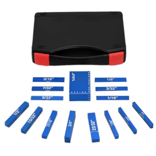 Nsssunnre Juego de Calibradores de para Carpintería, Bloques de Configuración, 15 Piezas de Barras de Configuración, Accesorios para Mesa de Fresadora y de Mesa, Color Azul