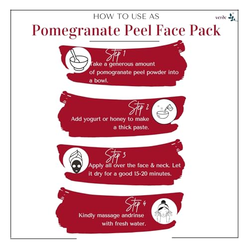 Image of 100% Pure & Natural Pomegranate Peel Powder for Face / Anar peel - Facepack for Scars, Acne, Wrinkles - All Skin Types - (100 GM)