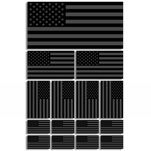 15PCS American Flag Stickers for Car Truck, 5 x 3 Inch US Flag Included, Largest 10 Inch, Matte...