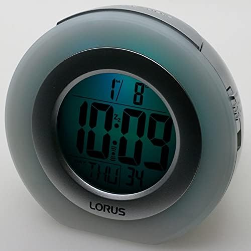 Lorus LCD Bedside Alarm Clock LHL027S with blue bezel light