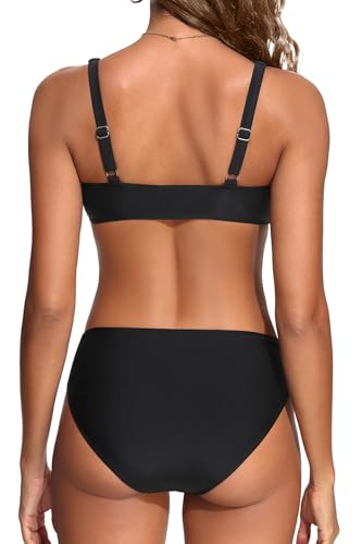 Yonique Women Two Piece Swimsuit - Knot Twist Bikini Set V Cut Bathing Suit 2026 Teen Bikini3