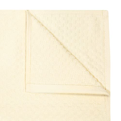 Torchon de cuisine en coton gaufré lot de 12 serviettes absorbantes couleur ivoire pour la maison