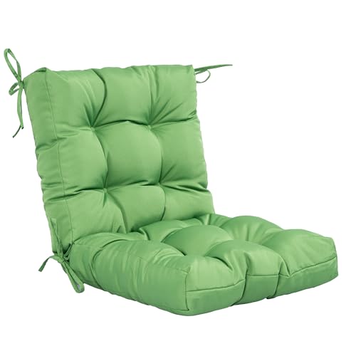 Image of QILLOWAY Outdoor Chair Cushion for Patio Furniture, Waterproof Patio Cushions with Ties, Fade Resistant Replacement Pads for Outdoor Rocking Chairs,Green