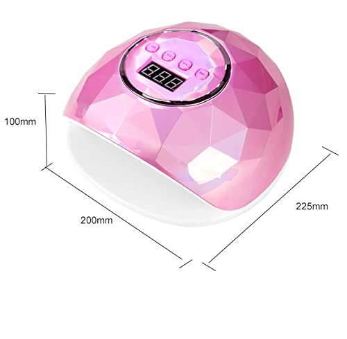 Secador de Uñas de 86W, con 39 Luz LED, Sensor Automático y 4 Temporizador (Rosa)