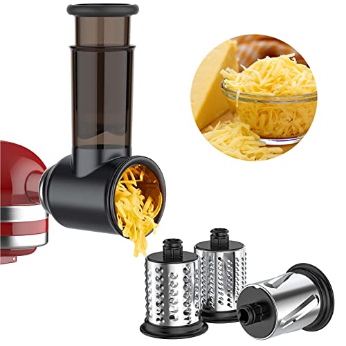 Slicer Shredder Attachments for KitchenAid Stand Mixer Cheese Grater Attachment for KitchenAid, Slicer Accessories with 3 Blades by InnoMoon