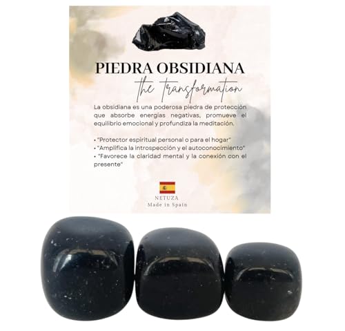 Obsidiana Natural   Pack de 3 Piedras Auténticas (20 30 mm) | Calidad AAA | Ideal para Reiki, Meditación y Colección | NETUZA