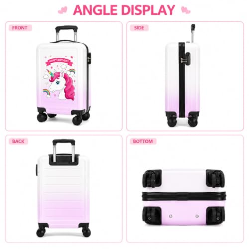 Image of Winnies 20 Inch Kids Suitcase with 8 Wheel Travel Trolley Bag (4 Day Trip)