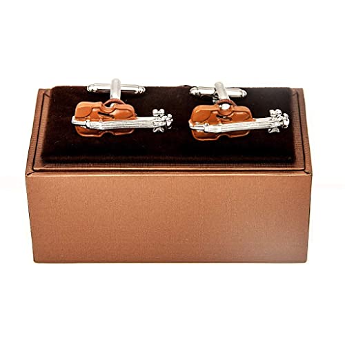 Par de mancuernas MRCUFF Brown para violín con caja de regalo miniatura 2